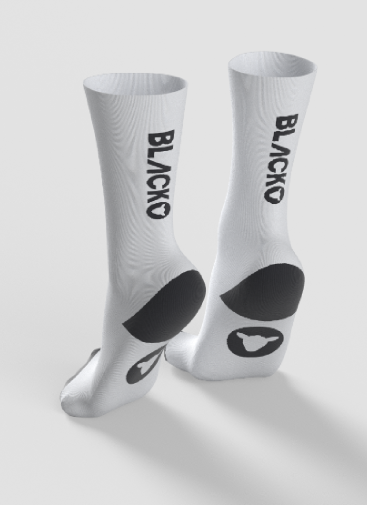 Essentials Crew Sock - White with Black logo