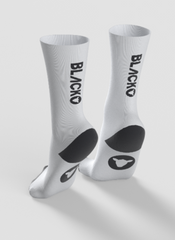Essentials Crew Sock - White with Black logo